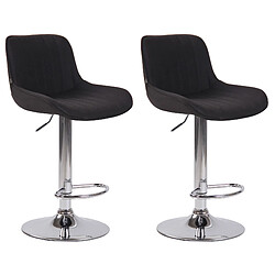 Non Lot de 2 tabourets de bar Lentini tissu chrome 