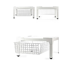 NEDIS Support lave-linge et sèche-linge + Panier de rangement 200 kg Blanc 