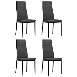 vidaXL Chaises à manger lot de 4 gris foncé tissu 