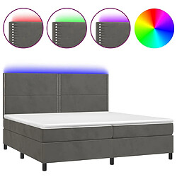 Sommier à lattes,Cadre à lattes de lit pour Adulte matelas et LED Gris foncé 200x200 cm -MN60933