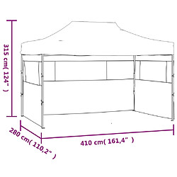 vidaXL Tente de réception pliable avec 3 parois 3x4 m Acier Blanc pas cher