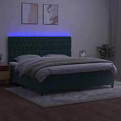 Avis vidaXL Sommier à lattes de lit matelas et LED Vert foncé 200x200 cm