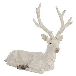 Paris Prix Statue Déco à Poser Cerf Couché 70cm Blanc 