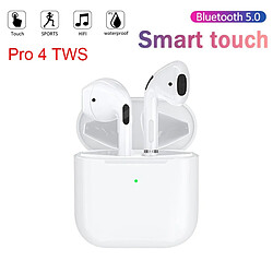 GUPBOO TWS Pro 4 écouteurs sans fil Bluetooth 5.0 écouteurs intra-auriculaires stéréo basse avec micro boîtier de charge Pro4 casque Bluetooth