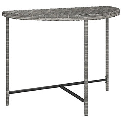 vidaXL Table de jardin Gris 100x50x75 cm Résine tressée