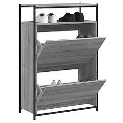 Maison Chic Armoire à chaussures | Meuble de rangement à chaussures Meuble d'Entrée sonoma gris 75x34x112 cm bois d'ingénierie -MN94972