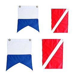 Bannière Drapeau Bateau Sous-Marine Signal Rouge Bleu 4pcs Diver Down Flag