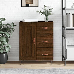 vidaXL Buffet chêne marron 69,5x34x90 cm bois d'ingénierie