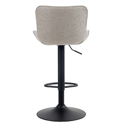 Avis Decoshop26 Lot de 2 tabourets de bar coutures décoratives pied trompette hauteur réglable en métal noir assise en tissu taupe 10_0004139