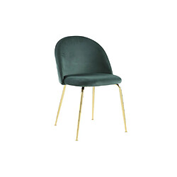 Acheter Vente-Unique Lot de 2 chaises - Velours et acier inoxydable doré - Vert - MELBOURNE