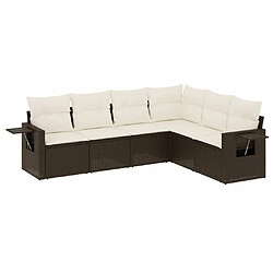 Maison Chic Salon de jardin avec coussins 6 pcs, Ensemble Tables et chaises de jardin, marron résine tressée -GKD161765