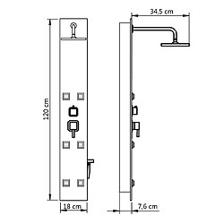 vidaXL Panneau de douche Verre 18 x 42,1 x 120 cm Noir pas cher