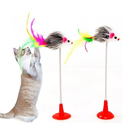 Wewoo Jouet pour 2 pcs chat frange verticale souris ventouse drôle bâton