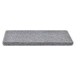 Avis Lot de 15 marchettes d'escalier rectangulaires antidérpantes 65 x 24 cm avec bord gris clair [en.casa]