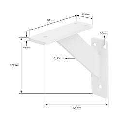 ML-Design 8x Support étagère murale fixation flottante aluminium blanc robuste 120x120 mm pas cher