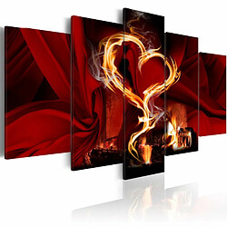 Paris Prix Tableau Imprimé Flames of Love : Heart 100 x 200 cm 