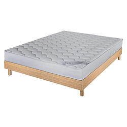 Ebac Matelas et sommier 140x190 Mousse - Decokit - Soutien medium - Sommier en kit - Chêne