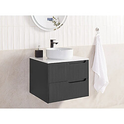 Beliani Meuble de salle de bain 60 x 52 cm noir QUINTELA