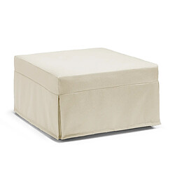 Autrement Talamo Italia Pouf Flash Bed, 100% 100% Made in Italy, Pouf convertible en lit pliant simple, Pouf en tissu de salon, cm 80x80h45, Couleur crème