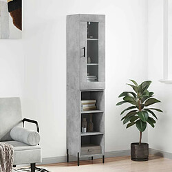 Maison Chic Buffet,Meuble de Rangement,commode pour salon,Cuisine Gris béton 34,5x34x180 cm Bois d'ingénierie -MN72202