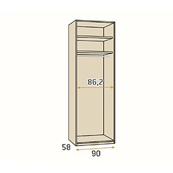 Avis Inside 75 Armoire 225,4 x 240 cm 5 portes 5 tiroirs caisse Habana façade Habana Blanc laquée