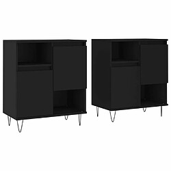 Maison Chic Ensemble de 2 Buffets,commode,console pour rangement noir bois d'ingénierie -MN42409