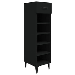 vidaXL Armoire à chaussures Noir 30x35x105 cm Bois d'ingénierie