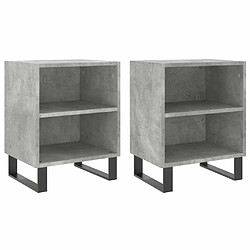 Maison Chic Lot de 2 Tables de chevet,Table de nuit,Table d'appoint pour salon gris béton 40x30x50 cm bois d'ingénierie -MN10141