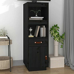 Maison Chic Buffet,Meuble de Rangement,commode pour salon,Cuisine Noir 34x40x108,5 cm Bois massif de pin -MN70513