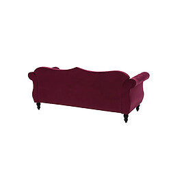 Beliani Canapé Chesterfield 3 places en velours rouge SKIEN pas cher