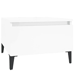 vidaXL Table d'appoint Blanc brillant 50x46x35 cm Bois d'ingénierie