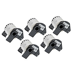 vhbw 5x Rouleau d'étiquettes pour Brother P-Touch QL-650TD, QL-700, QL-710, QL-710W, QL-720, QL-720NW comme Brother DK-22212. 