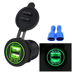 Wewoo Chargeur voiture universel 2 prises d'alimentation double USB 5V 4.2A IP66 avec ouverture (lumière verte) 