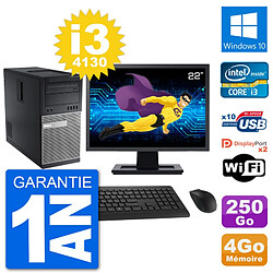 PC Tour Dell 9020 Ecran 22" Intel i3-4130 RAM 4Go Disque 250Go Windows 10 Wifi - Occasion