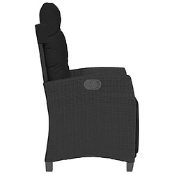 Maison Chic Chaise inclinable de jardin et repose-pied pour relax noir résine tressée -GKD30465 pas cher