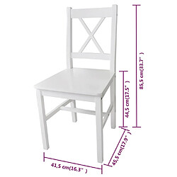 Acheter vidaXL Chaises à manger lot de 6 blanc pinède