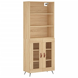 Maison Chic Buffet haut,commode,console 69,5x34x180 cm,Meuble de rangement Chêne sonoma Bois d'ingénierie -MN59627