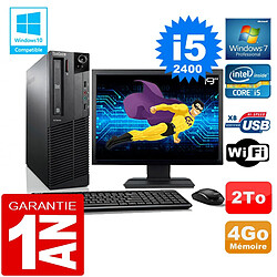 PC Lenovo M92p SFF Core I5-2400 Ram 4Go Disque 2 To Wifi W7 Ecran 19" · Occasion 