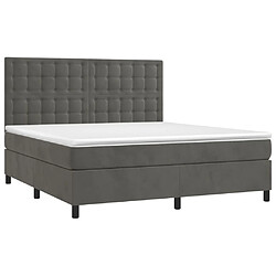 Avis Maison Chic Lit Adulte - Lit simple Lit à sommier tapissier et matelas moelleux - Meuble de Chambre - Gris foncé 160x200cm Velours -MN43495