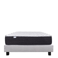 LUXURY LITERIE Ensemble matelas Sérénité 140x200 cm + sommier gris ep20cm