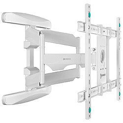 ONKRON Support Mural TV Blanc pour 40" - 75" TV, Bras TV Mural Articulé Blanc de 45,5 kg - Fixation Murale TV VESA 200x100 - 600x400 mm/Support Mural TV Orientable et Inclinable Pivotant M6L-W Blanc