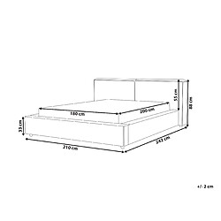 Avis Beliani Lit double 180 x 200 cm en bouclé blanc LINARDS