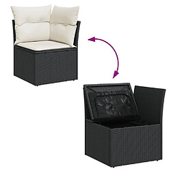 Maison Chic Salon de jardin 12 pcs avec coussins, Ensemble Tables et chaises d'extérieur noir résine tressée -GKD909846 pas cher