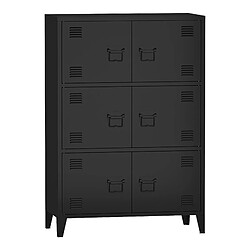 Helloshop26 Armoire de bureau casier de bureau meuble de rangement pour salon bureau chambre atelier métallique acier 113 x 80 x 40 cm noir 03_0006325 