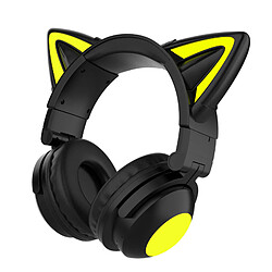 Casque d'oreille de chat Oreille De Chat Sans Fil Bluetooth Casque Écouteurs Casque Écouteurs Nouveau Noir