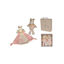 NICOTOY Peluche Licorne Rose + Doudou