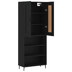 Avis vidaXL Buffet haut Noir 69,5x34x180 cm Bois d'ingénierie