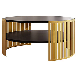 Bestmobilier Cruz - table basse - noir et doré - 75 cm