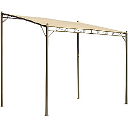 Alter Pergola de jardin murale, structure couleur anthracite et tissu couleur écru, 300 x 200 x h240 cm