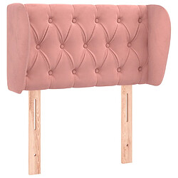 Maison Chic Tête de lit scandinave avec oreilles,meuble de chambre Rose 83x23x78/88 cm Velours -MN22041